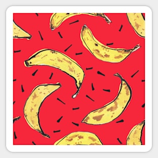 Bananas pattern red Sticker